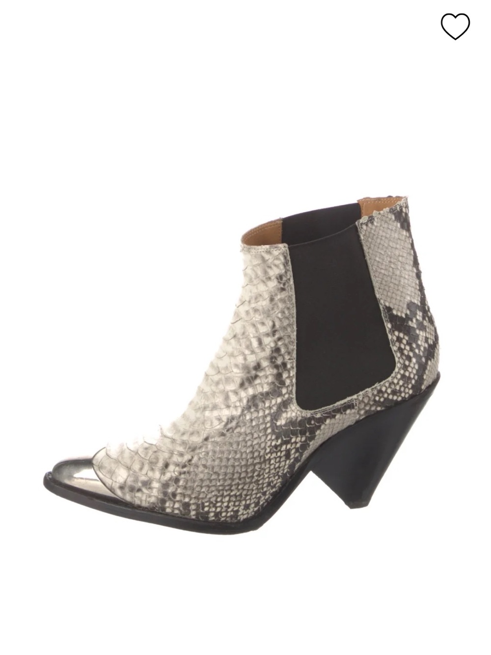Isabel Marant Snake-Embossed Ankle Boot in Black and Gray